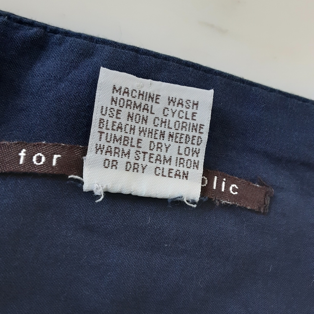 For the Republic 100% Cotton Navy Flare Circle Shaker Pleated Skirt Sz 6 - Y2K - Picture 13 of 13
